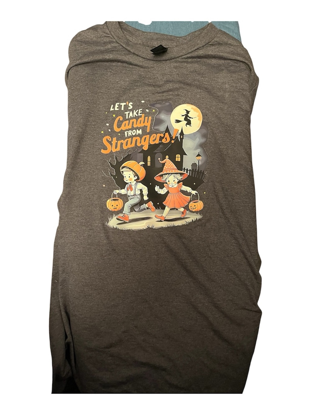 Men’s Halloween Costume T-Shirt - Brown "Let's Take Candy From Strangers"